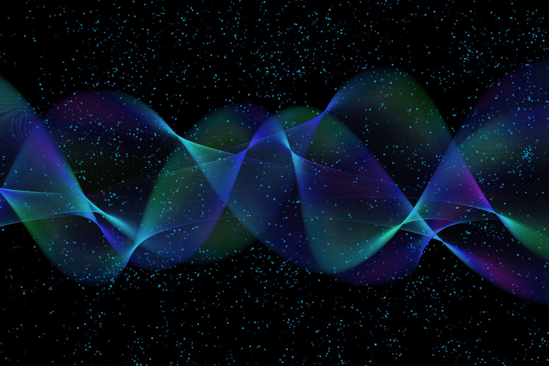 Abstract geometric banner with flowing shapes